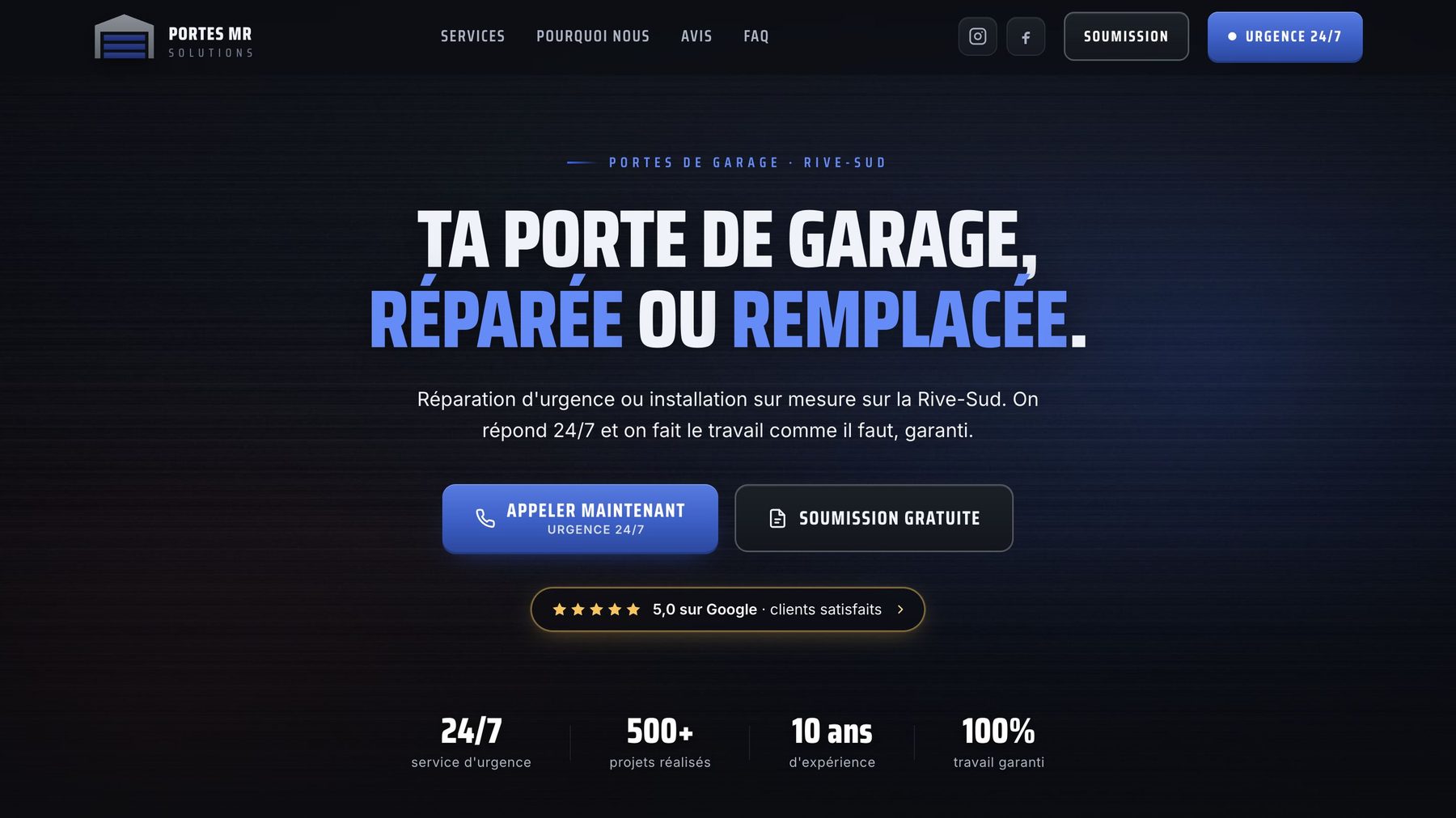 Site web de Portes MR Solutions